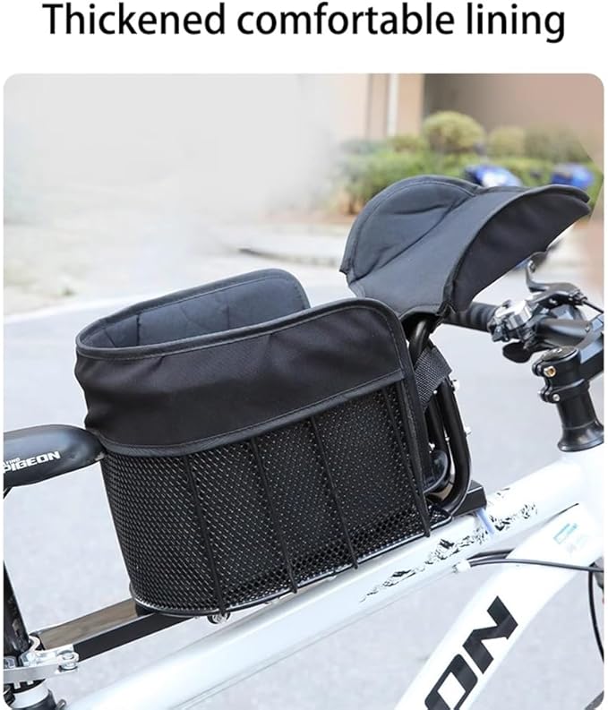 Front Bike Dog Seat & Pet Basket – Quick Release, Secure Safety Straps, Breathable Mesh Sides & Thick Cushion, Fits Most Bicycles – Small Pet Carrier for Dogs/Cats