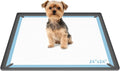 ALOOF Silicone Dog Pee Pad Holder 24x24 in, Puppy Potty Training Tray with Magnetic Snaps & Raised Edges, Non-Slip Floor Protector, Gray