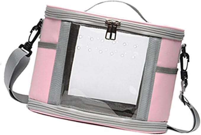Generic Bird Carrier Bag Bird Travel Cage Small Animal Carrier Guinea Pig Carrier for Budgies, Sugar, Glider Small Pets Lovebirds, Pink L