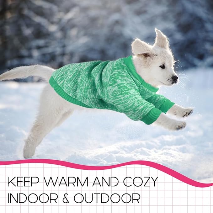 2 Pcs Dog Sweaters for Small Dogs Girl Boy Winter Fleece Clothes Warm Soft Dog Sweatshirt Outfit for Dogs Cats Pet Apparel
