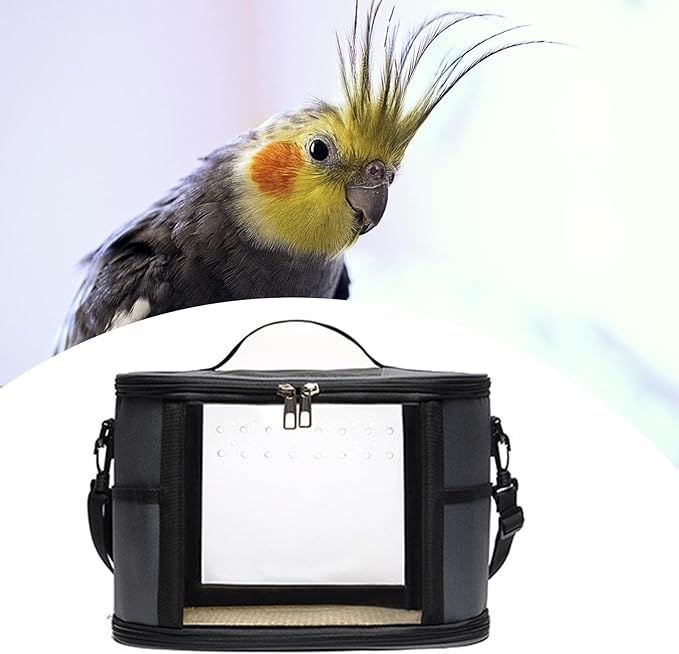 Generic Bird Carrier Bag Bird Travel Cage Small Animal Carrier Guinea Pig Carrier for Budgies, Sugar, Glider Small Pets Lovebirds, Gray L