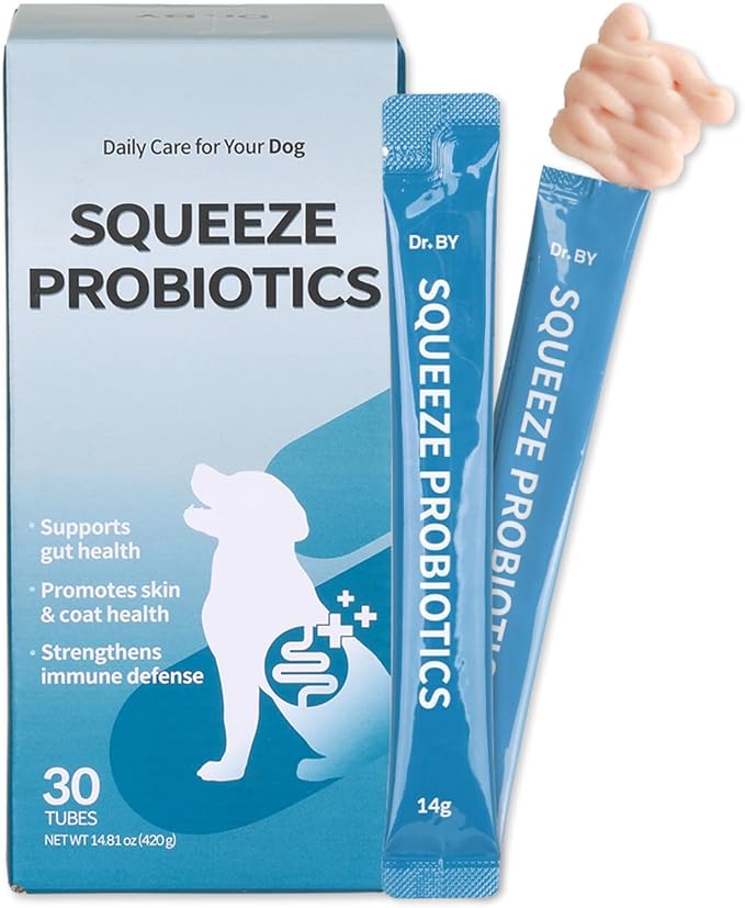 Doctor By Squeeze Probiotics for Dogs Gut Health Immunity Skin&Allergy Care Diarrhea Relief Digestive Stomach Support with L. crispatus KT-11 Lickable Paste Formula Individually Packaged, Chicken