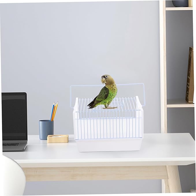 Happyyami 1set Portable Bird Carrier Cage for Pets Lightweight Travel Cage for Parrots Cockatiels Budgies Design for Ample Ventilation for Outdoor Adventures