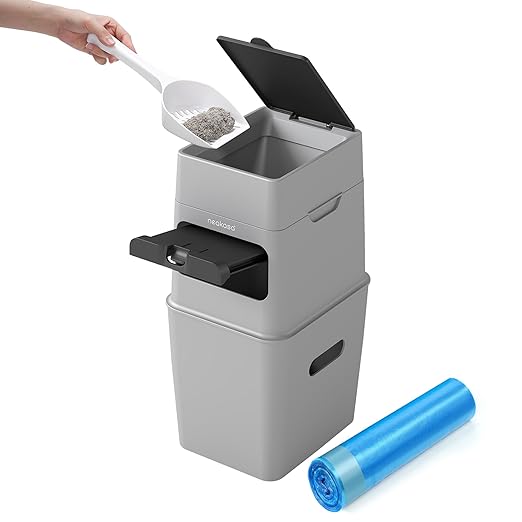 Neakasa PooGuard Litter Disposal Bin, 9.2L Trash Can with 17.6 lbs Mineral Cat Litter Bundle