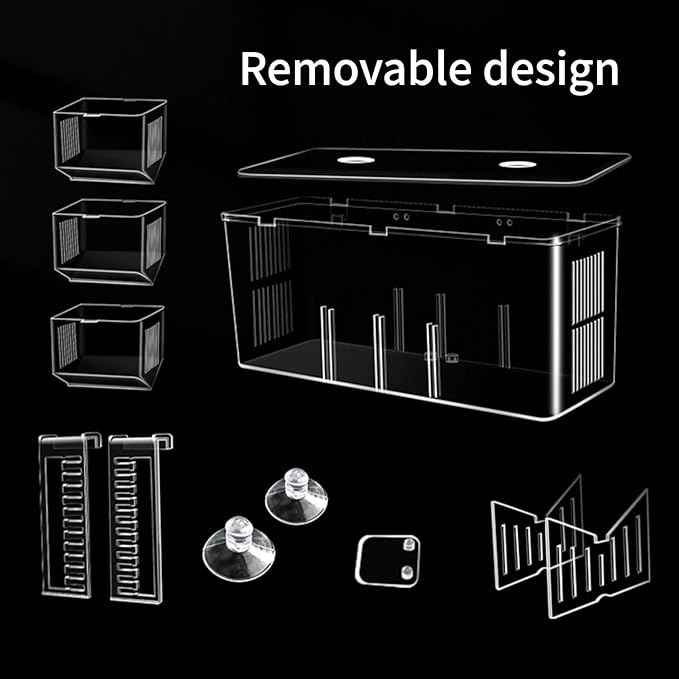 Hanging Breeding Tanks for Aquarium Small Fish Isolation Box Hatchery for Clear Spawning Aquarium Breeding Box with Detachable Wall