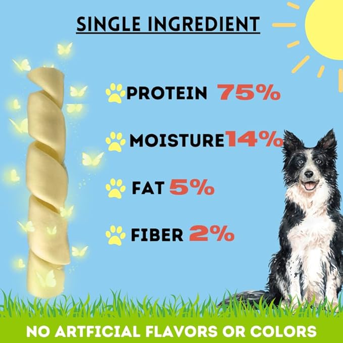 BULLYSTICKS & MORE 6 Inch Beef Cheek Springs for Dogs (20 Count) - Bully Springs Dog Chews - No Hide Bones
