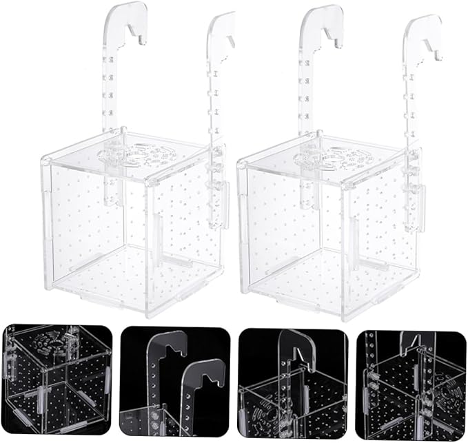 HANABASS 2pcs Acrylic Fish Tank Breeding Isolation Safe Fish Incubator for and Shrimp Easy to Clean Convenient for Aquarium Use