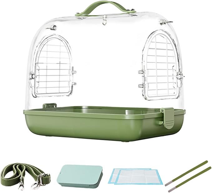 Bird Carrier Backpack, Portable Transparent Pet Bag, Breathable Travel Carrier with Removable Perch, Cockatiel Conure Parakeet Transport Cage for Outdoor Trips, Small Bird Travel Accessories