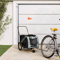 Pet Bike Trailer for Small Dogs, Durable Oxford Fabric with Weatherproof & Scratch-Resistant Design, Zippered Doors and Mesh Windows for Safe Outdoor Rides