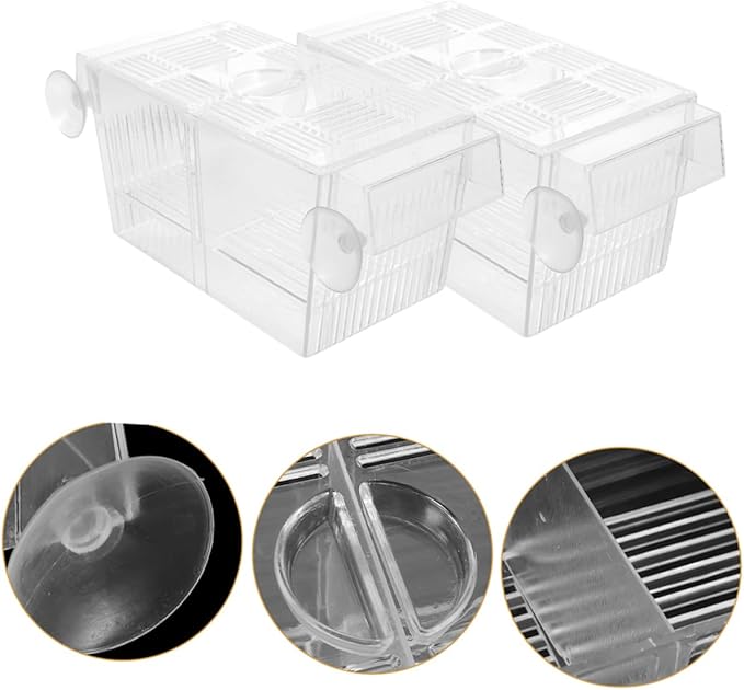 BESPORTBLE 2pcs Aquarium Fish Breeding Box with Divider for Hatching Isolation for and Fish Easy to Install and Durable