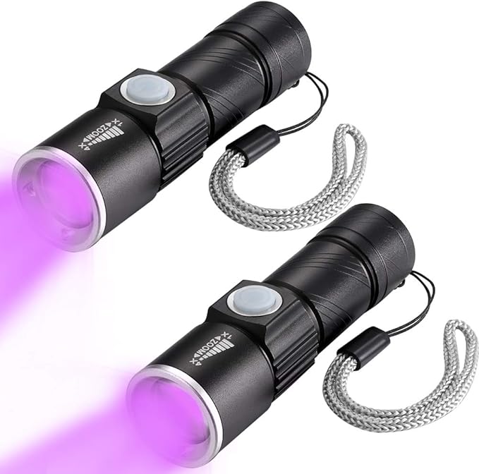 DARKBEAM UV 395nm USB Rechargeable Flashlight Ultraviolet led Light Blacklight Portable 400nm Mini Detector for Dog Urine Pet Stains, Anti-counterfeiting Identification, Resin Curing