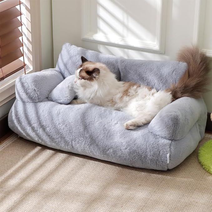 Cat Sofa Bed Pets Cute Couch,Medium Dog, Large Cat Sofa Pet Bed cat Supplies for Indoor (Off-White, X-Large)