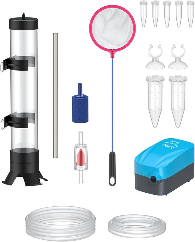 Pawfly Brine Shrimp Hatchery Kit, Shrimp Egg Incubator, Brine Shrimps Hatching Set, Artemia Hatchery with Air Pump, Live Brine Shrimps Net, Automatic Feeders & More