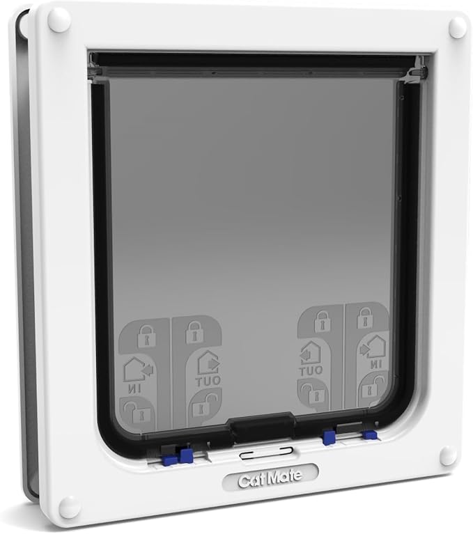 Cat Mate 4-Way-Locking Large Cat Flap (221) - Secure Lockable Door for Large Cats and Small Dogs, Easy to Install and Use, for UPVC/Metal, Wall and Wood, White