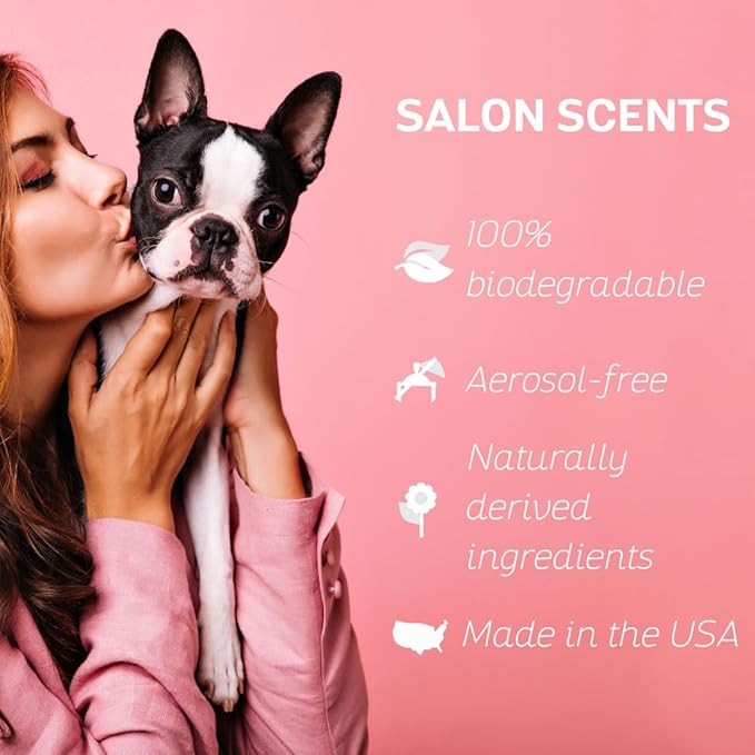 Bark2Basics Salon Scents Pet Grooming Cologne Spray - 8 oz, Natural Professional Groomer Perfume for Dogs and Cats, Deodorizing, Long Lasting, Made in The USA (Fresh and Clean)