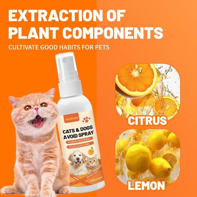 Cat Deterrent Spray Natural Safe Deterrent Spray Protect Furniture Sofas, Rugs, Restricted Areas-for Behavior Effective Deterrent for Urine Marking & Scratching