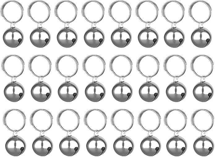 SKYPIA 3 Pack Pet Bells for Dog Cat Collar Charm Pet Pendant Accessories Stainless Steel Anti-Lost Training Bells for Collars Pet Pendant Accessories 1/2-Inch Silver