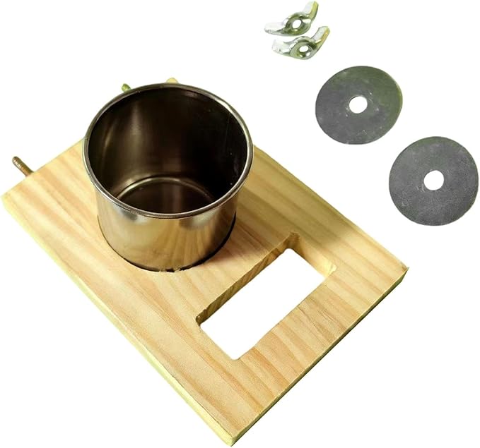 Bird Perch Feeding Cup,Hanging Feeder, Watering Supplies, Birdcage Bowl, Parrot Wood Perch Stand Toy, Single Cup
