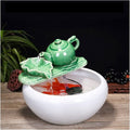 Fish Tabk Aquarium Fish Tankchinese Style Ceramic Flow Water Fountain Office Living Room Table Top Fish Culture Bowl Aquarium Starter Kits Cool Fish Tank(C,37cm)