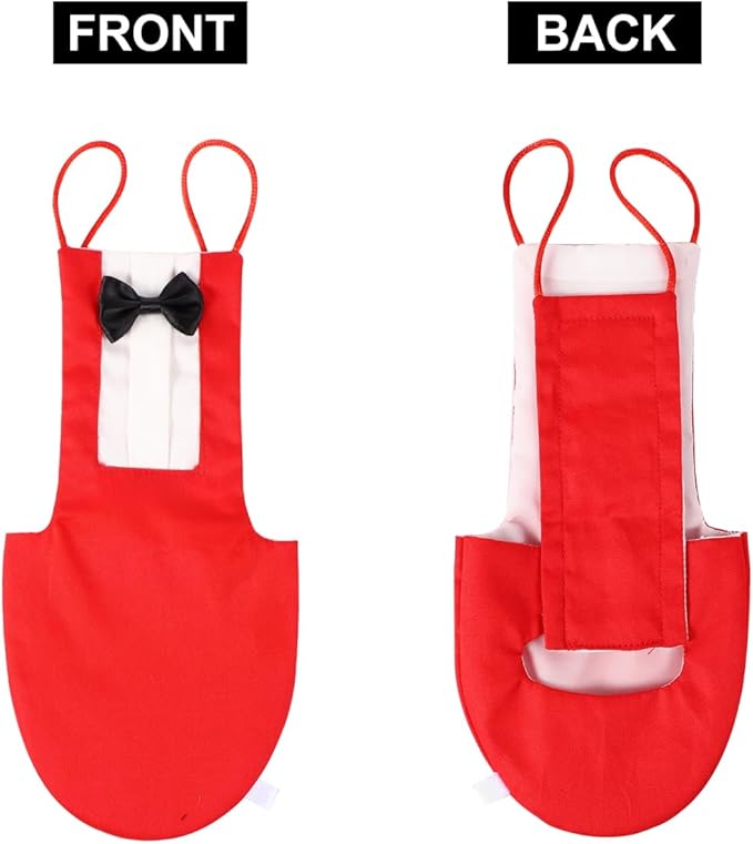 HANABASS 2Pcs Bird Diaper Parrot Suit Diapers, Cotton Pet Bird Clothes Pee Pads, Bird Harness Reusable, Macaw Parakeet Flight Suit for Birds, Cockatiel, Budgie, Red Black