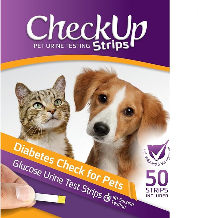 KIT4CAT CheckUp Glucose Urine Testing Strips for Cats and Dogs - Detection of Glucose Levels x 50
