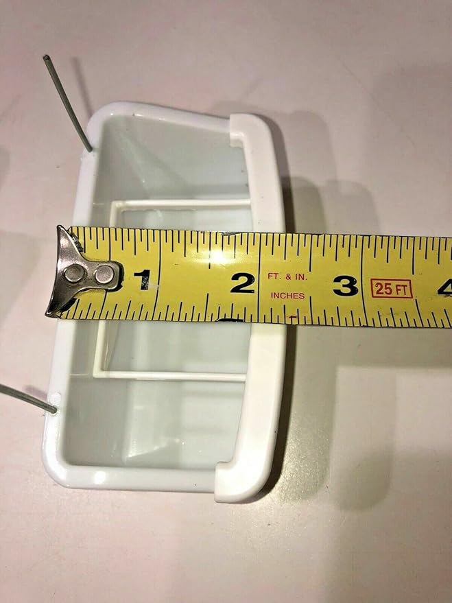 2 Bird Cage Aviary Universal Hanging Ccups Seed Food Feeders with Spill Proof Dividers Wire Hangers 4 oz Each