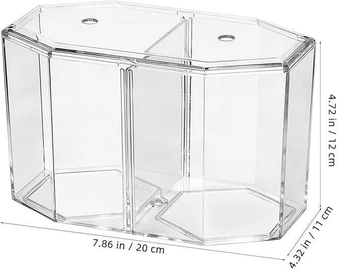 ERINGOGO Octagonal Acrylic Fish Breeding Tank Divider Box, High Transparency Dual-Compartment Isolation Hatchery for Betta and Small Tropical Fish, Aquarium Supply for Desktop Micro