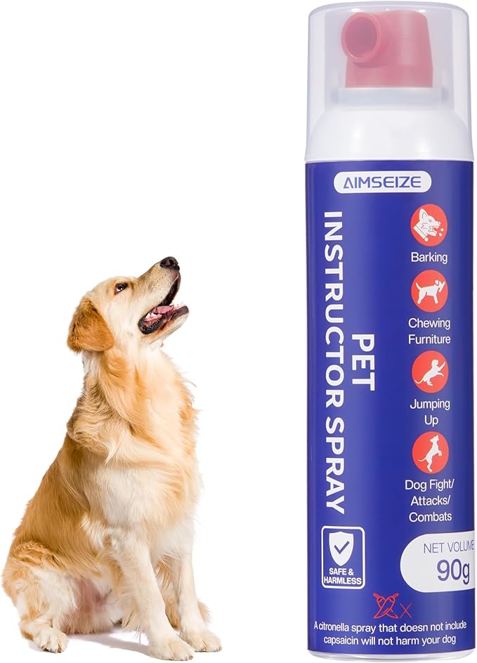 Dog Training Spray with Citronella: 90ml Humane Dog Corrector Spray for Barking, Jumping & Chewing, Dog Behavior Correction Spray for Medium & Large Dogs
