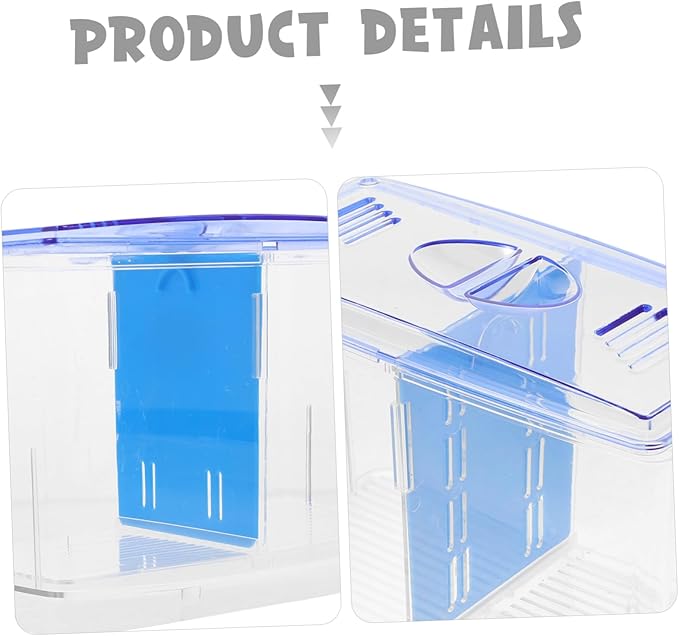 Kisangel Aquarium Isolation Box for Fish Breeding Durable Multipurpose Fish Separator with Oxygen Supply for Guppy