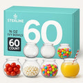 60 Pack Clear Plastic Ivy Bowls – 16 oz Reusable Mini Fishbowls for Candy, Crafts, Cocktails, Decor & More – Food Safe, BPA-Free, Unbreakable – Perfect for Events, Weddings & Parties