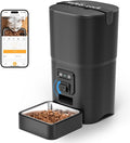 PAPIFEED Automatic Cat Feeder 6L 2.4G WiFi Smart Pet Feeder with Camera & Two-Way Audio, Adjustable Angle, Easy to Clean Detachable Feeding Schedule 1-10 Meals Per Day for Cats & Small Dogs - Black
