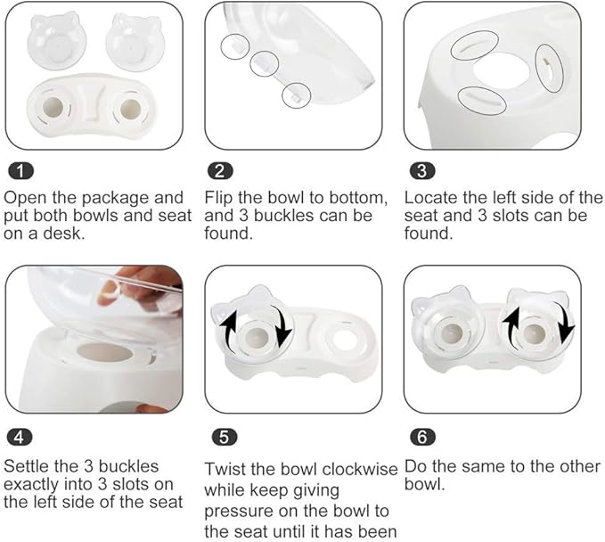 MILIFUN Cat Bowls, Cat Food Bowls Elevated Tilted, Anti Vomiting Kitty Bowl for Puppy and Bunny, Orthopedic for Indoor Cats.