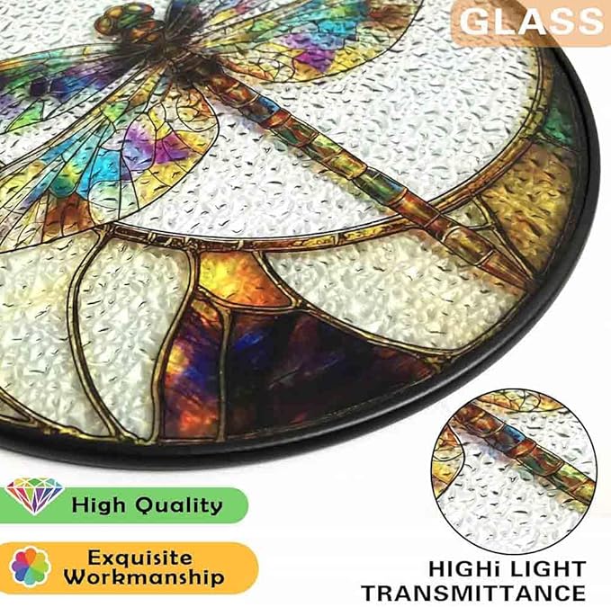 Dragonfly Suncatcher Stained Glass Window Hanging Decor - Vibrant Nature-Inspired Sun Catchers for Indoor Windows, Garden or Living Room, Unique Gift for Women, Housewarming & New Home Decoration
