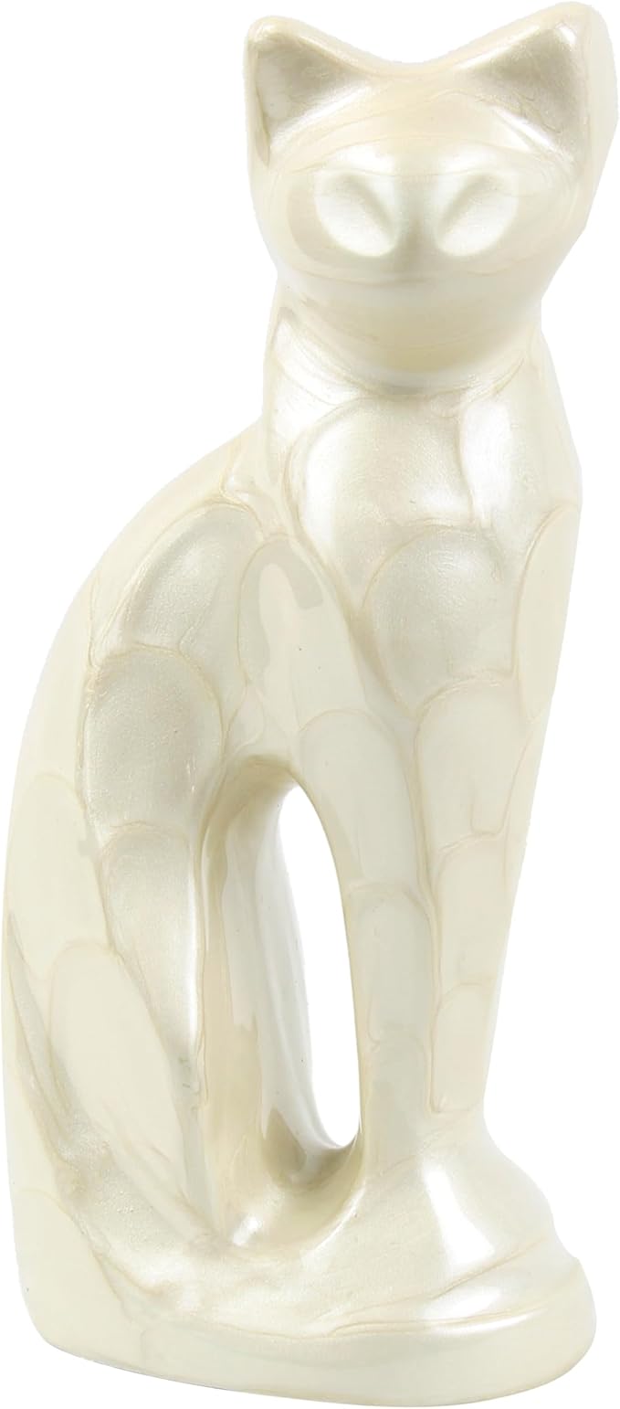Cat Urns for Ashes - Pet Memorial Cat Urn Cat Memorial Gift, Pet Urn for Cat Ashes Keepsake Pet urns for Cats Ashes, Pet Ashes Urn, Pet Cremation Urn (Pearl)