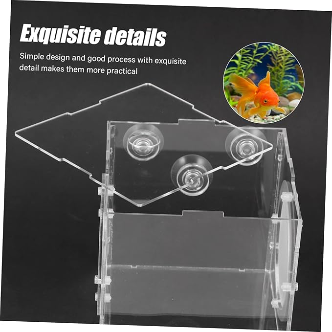 Fish Breeding Box Acrylic Isolation Hatchery for Aquarium Breeder Chamber Portable and Lightweight Fish Tank Divider to Survival Rate