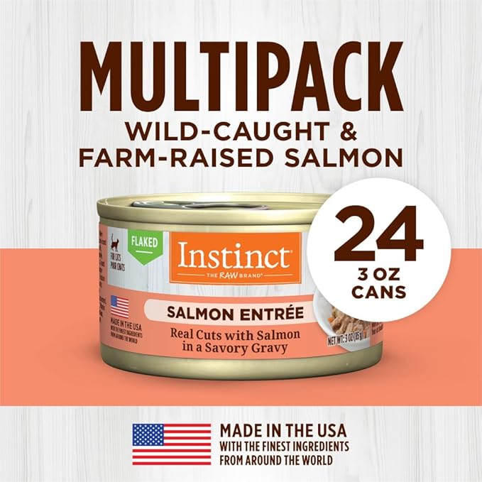 Instinct Flaked Entrée Wet Canned Cat Food - Salmon, 3 Ounce (Pack of 24)