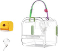 Portable Plastic Bird Cages for Outdoor, Lightweight Ventilated Travel Bird Cage with Handle, Waterproof Bird Carrier for Small Birds and Budgies, Easy to Carry (Green)