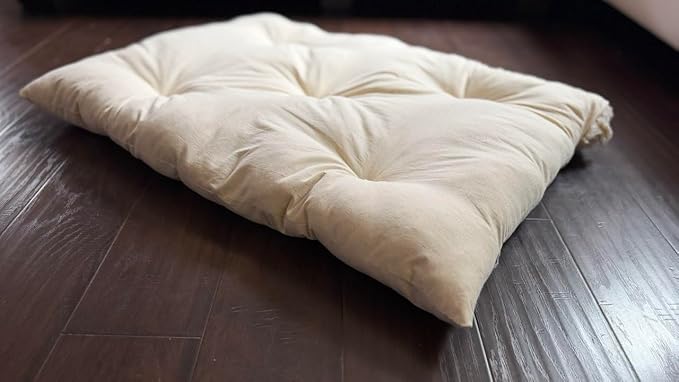 Rectangular Muslin Dog Bed Insert with Raw Cotton Filler, Natural Pet Bed Cushion Insert, Breathable Inner Pillow for Dog Bed Covers (XX Large 53"x36"x5")