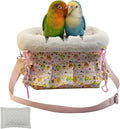 2 in 1 Warm Bird Carrier Bag, Bird Hammock Bed for Cage, Winter Travel Bag, Portable Parrot Outing Bag for Lovebird, Budgie, Conure, Quaker, Small Medium Birds (Pink,Small)