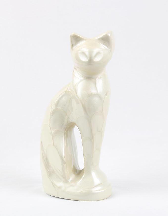 Cat Urns for Ashes - Pet Memorial Cat Urn Cat Memorial Gift, Pet Urn for Cat Ashes Keepsake Pet urns for Cats Ashes, Pet Ashes Urn, Pet Cremation Urn (Pearl)
