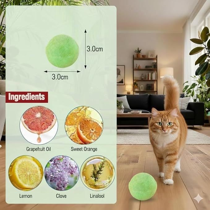 Natural Peppermint Oil Cat Deterrent Outdoor and Indoor, Keep Cats Permanently Out of Yard, Lawn, Garden, Furniture, Mulch & Flower,8 Pack（Green）