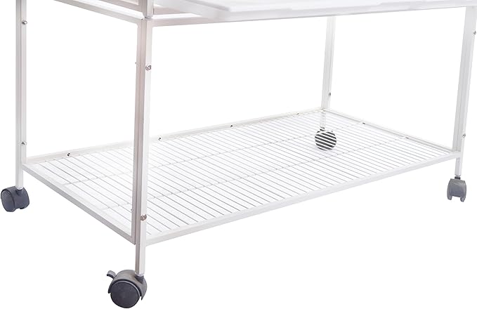 1F/2F/3F Stackable Center Divided Breeder Breeding Bird Flight Double Rolling Cage for Aviaries Canaries Cockatiels Lovebirds Finches Budgies Small Parrots. (White Vein, 1F)