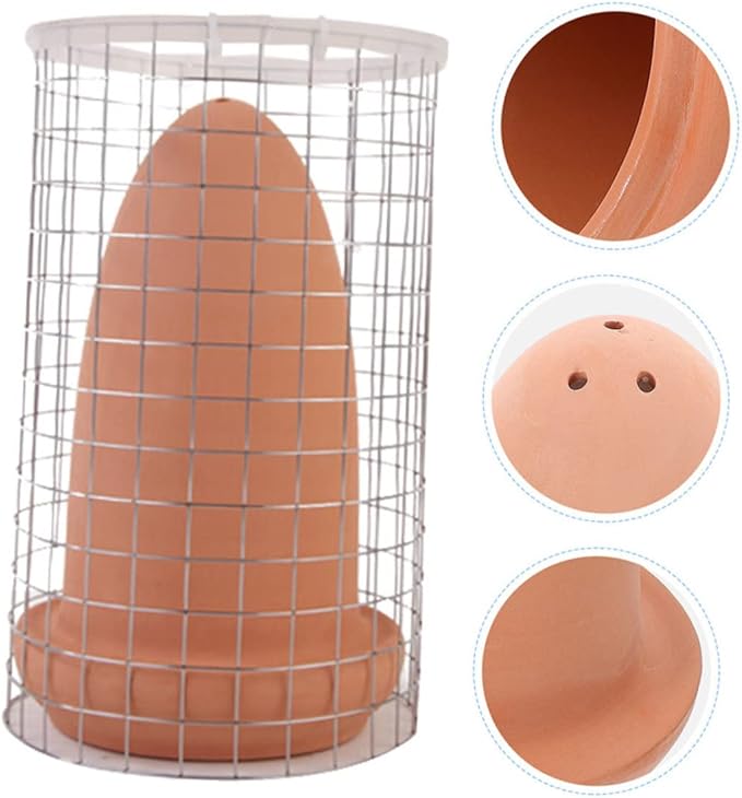 Fish Breeding Cone Pottery Spawning Barrel with Divider Net for Fresh and Saltwater Tanks Smooth Edges Egg Laying Ornament to Enhance Reproductive Rate and Create Natural Habitat