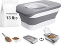 13 Lbs Dog Food Container, Collapsible Dog Food Storage Container with Airtight Lid, Cat Food Storage container Dry Food for Pets, Rice, Cereal, Silicone Pet Bowl and Dog Food Scoop