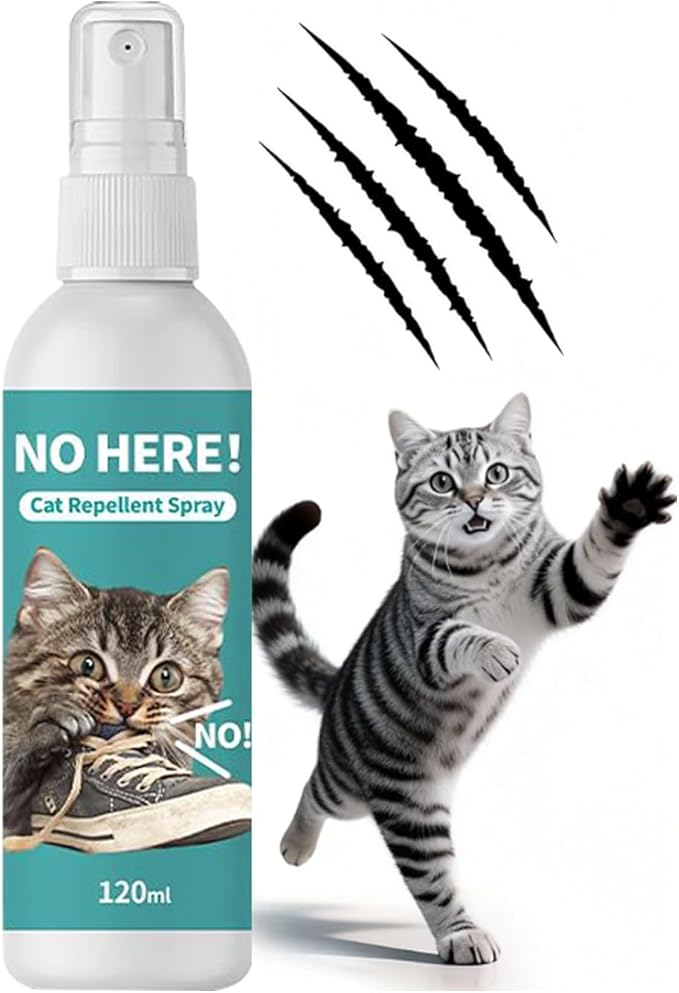 Cat Deterrent Spray, Natural Indoor & Outdoor Repellent for Furniture, Sofas, Carpets & Curtains, Safe Training Aid to Stop Scratching and Urinating, Stain-Free Formula