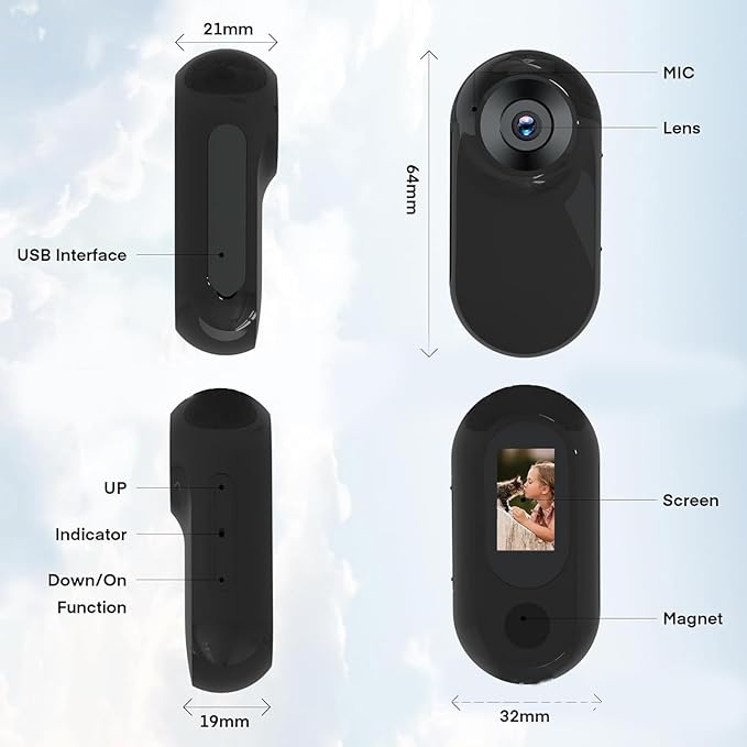 ASHATA HD 1080P Cat Collar Camera, Pet DV Camera 170 Degree Wide Angle Lens, Dog Collar Camera Sport Action Camera for Cats Dogs Outdoor Inoor Puppy Supplies Birthday, ASHATA9eazqg3rc4
