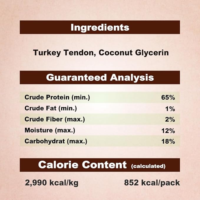 A Freschi srl Turkey Tendons for Dogs, USA-Sourced, Healthy Dog Treats, Rawhide-Free Puppy Chews, Long Lasting, All Natural, Hypoallergenic Dog Treats for Medium Breeds, 10 oz Pack Rope (M)