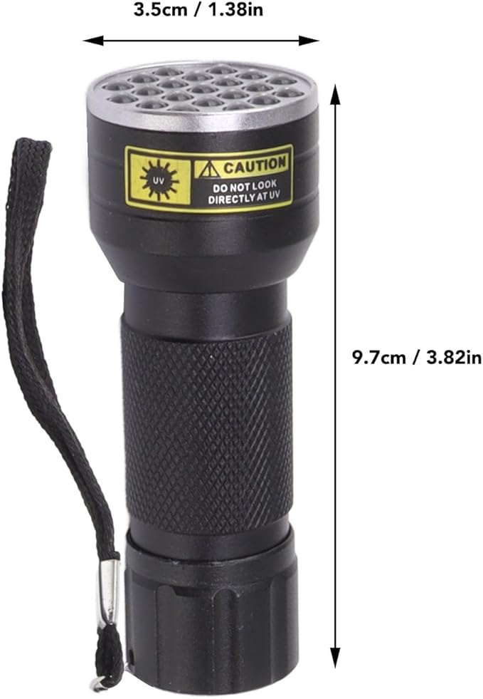 ANGGREK Flashlight Black Light, Multipurpose Aluminum Alloy Black Light Flashlight for Pet Urine Detection