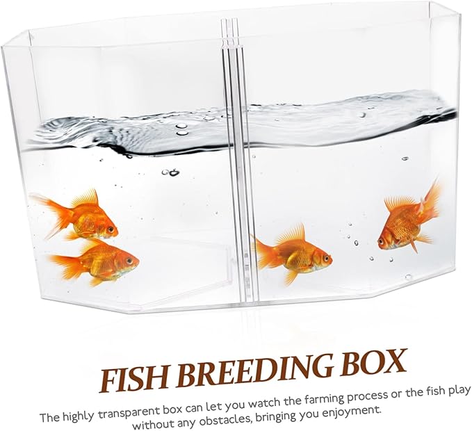 Toyvian Fish Breeding Tank Divider Isolation Box for Betta Shrimp Small -Transparency Safe Design Dual Compartment Aquarium Decor