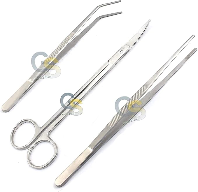 G.S Stainless Steel Aquarium Fish Tank Plant AQUASCAPE Scissors Tweezers Tool Set